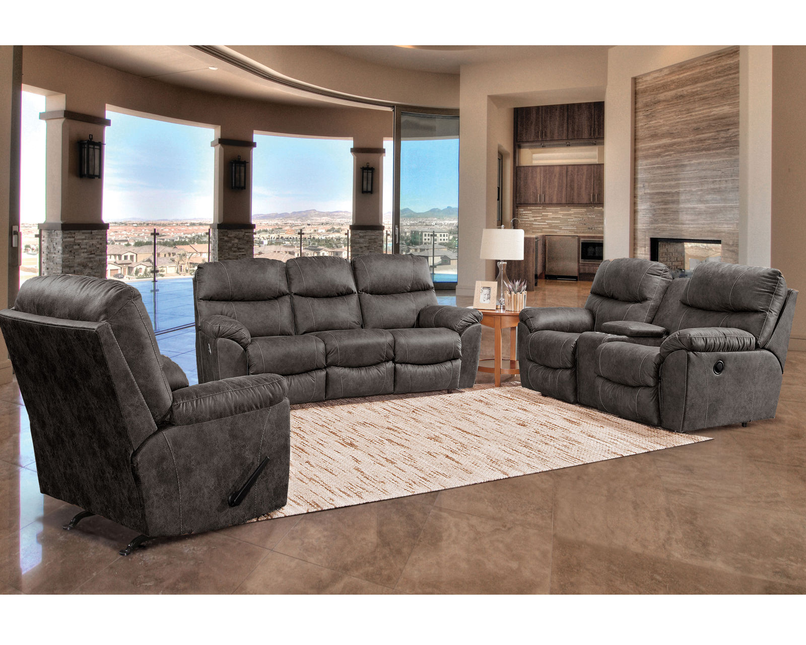 Cabot 707 Reclining Sofa (87") leather like fabric - Buy the piece or Enjoy the Entire Room