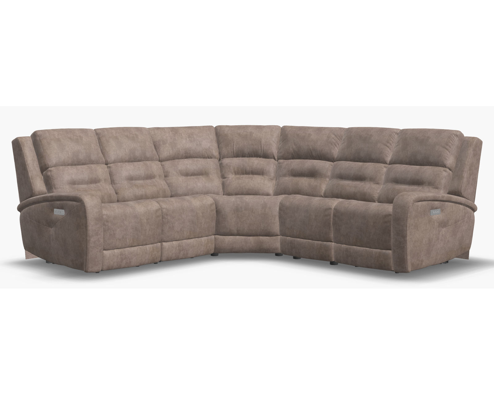 Washington 41067 Power Headrest Power Reclining Sectional (+50 fabrics) - Layout A: Five Piece Sectional 107" x 107" (2 recliners)