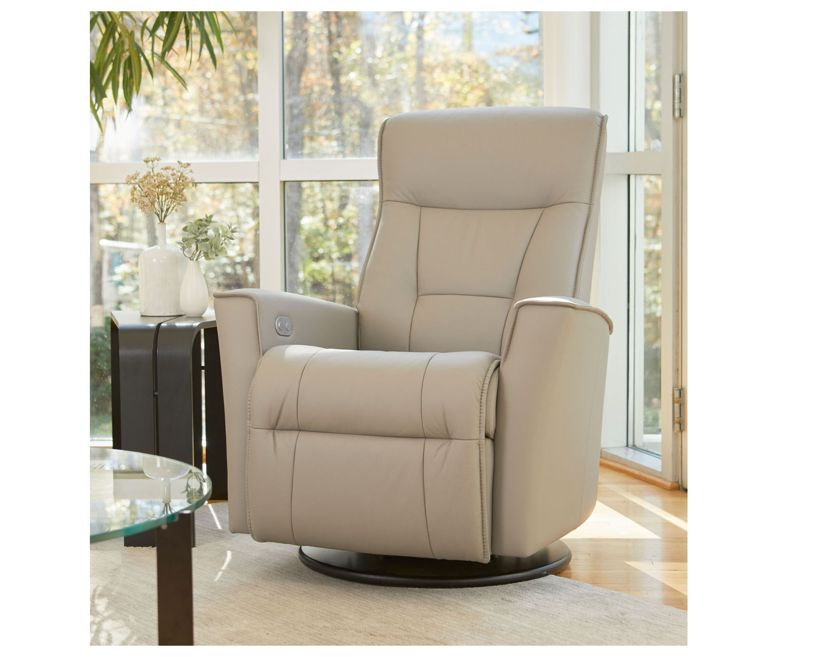 Harstad Swivel Glider Relaxer Recliner (+30 leathers) - Harsted Swivel Glider Rocker Recliner