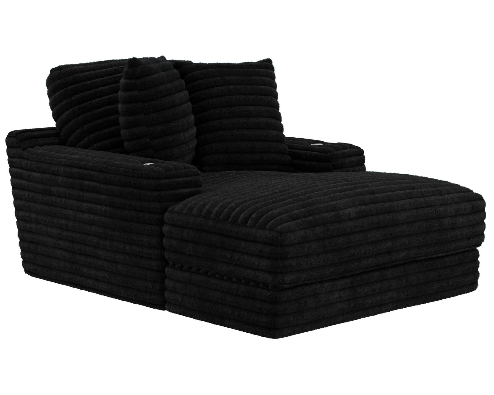 Comfrey 51" Extra Wide Chaise (includes pillows) 3 Colors - Comfrey 51" Extra Wide Chaise in Fabric Color Black