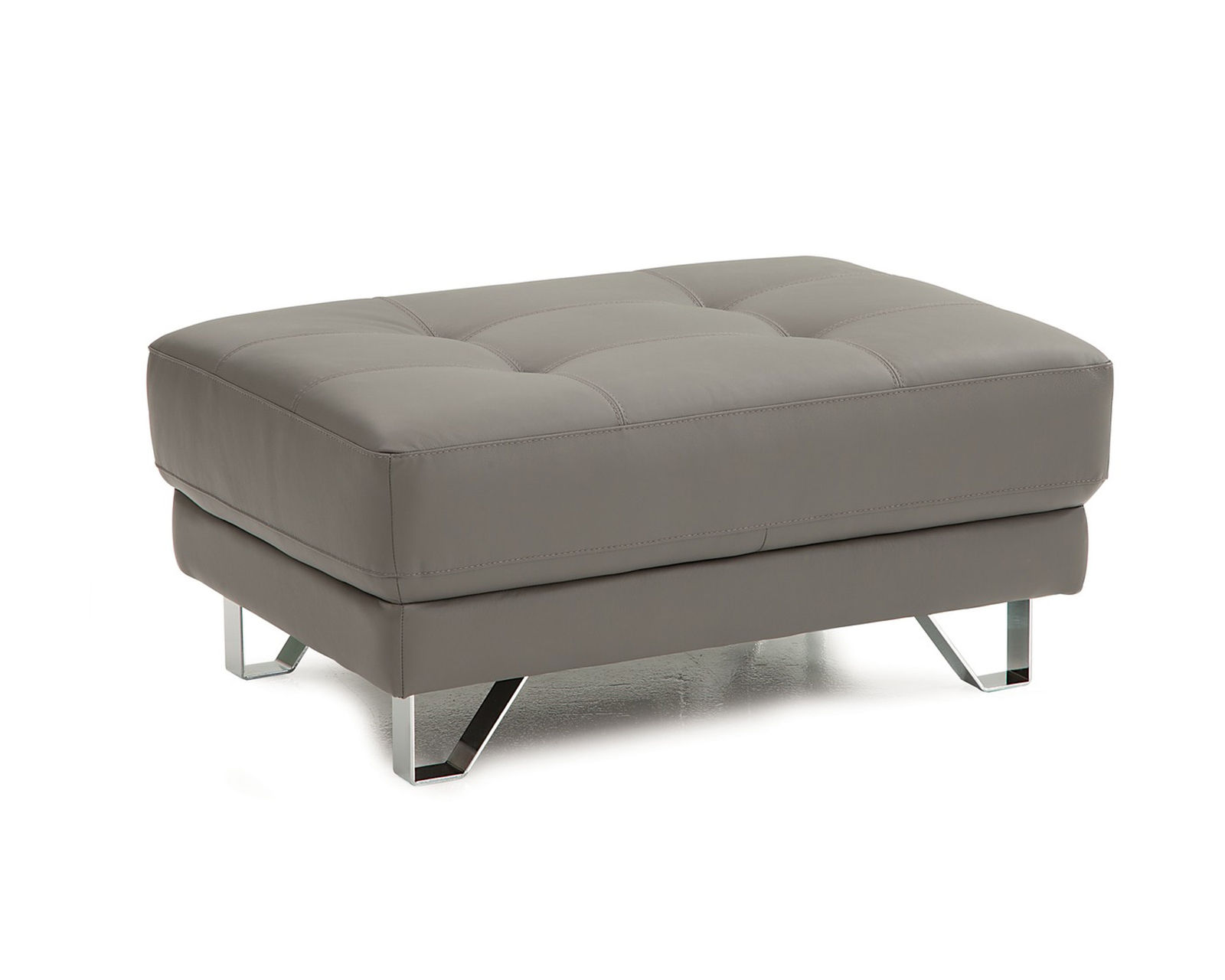 Seattle 77625 Chair (+50 fabrics) - Seattle Ottoman 39" x 28" Shown in Leather:  Tulsa II - Storm