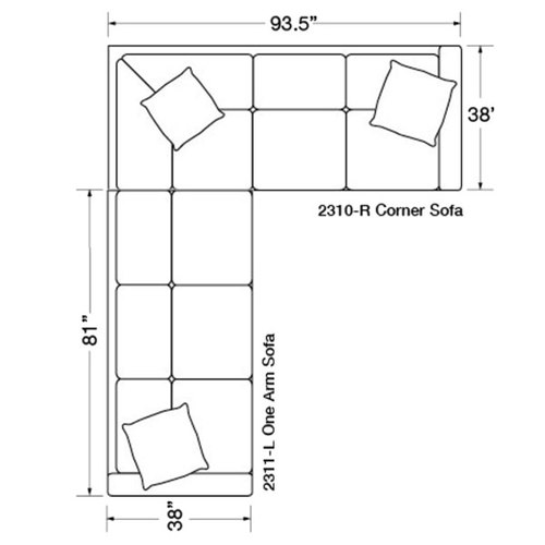 Two Piece Sectional (119" x 93.5")