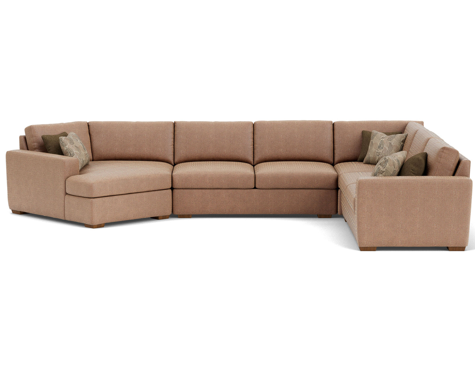 Collins 7107 Sectional (100+ fabrics) - Sectional Layout K:    High resiliency foam core seating cushions 2lb to 2.5 lb (Industry standard 1.8)