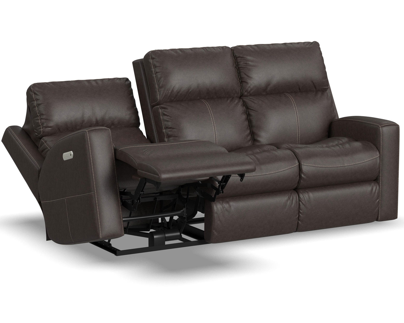 Score Zero Gravity Leather Power Reclining Sofa with Power Headrests and Lumbar (Colors Available) - 100% top-grain leather everywhere your body touches