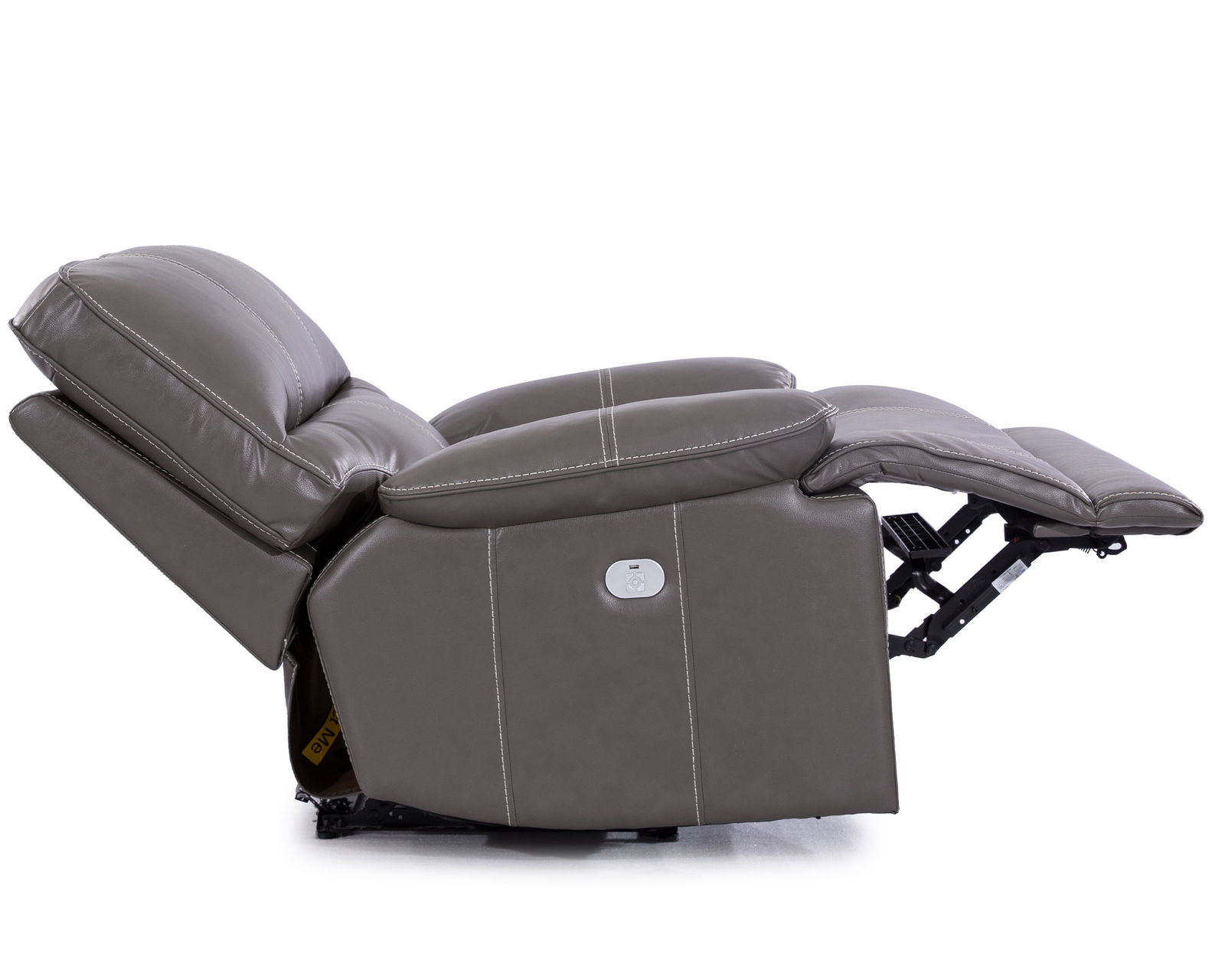 Shelby Power Headrest Power Reclining Sectional in Cabrera Haze (Leather like fabric) - Shelby Power Headrest Power Recliner