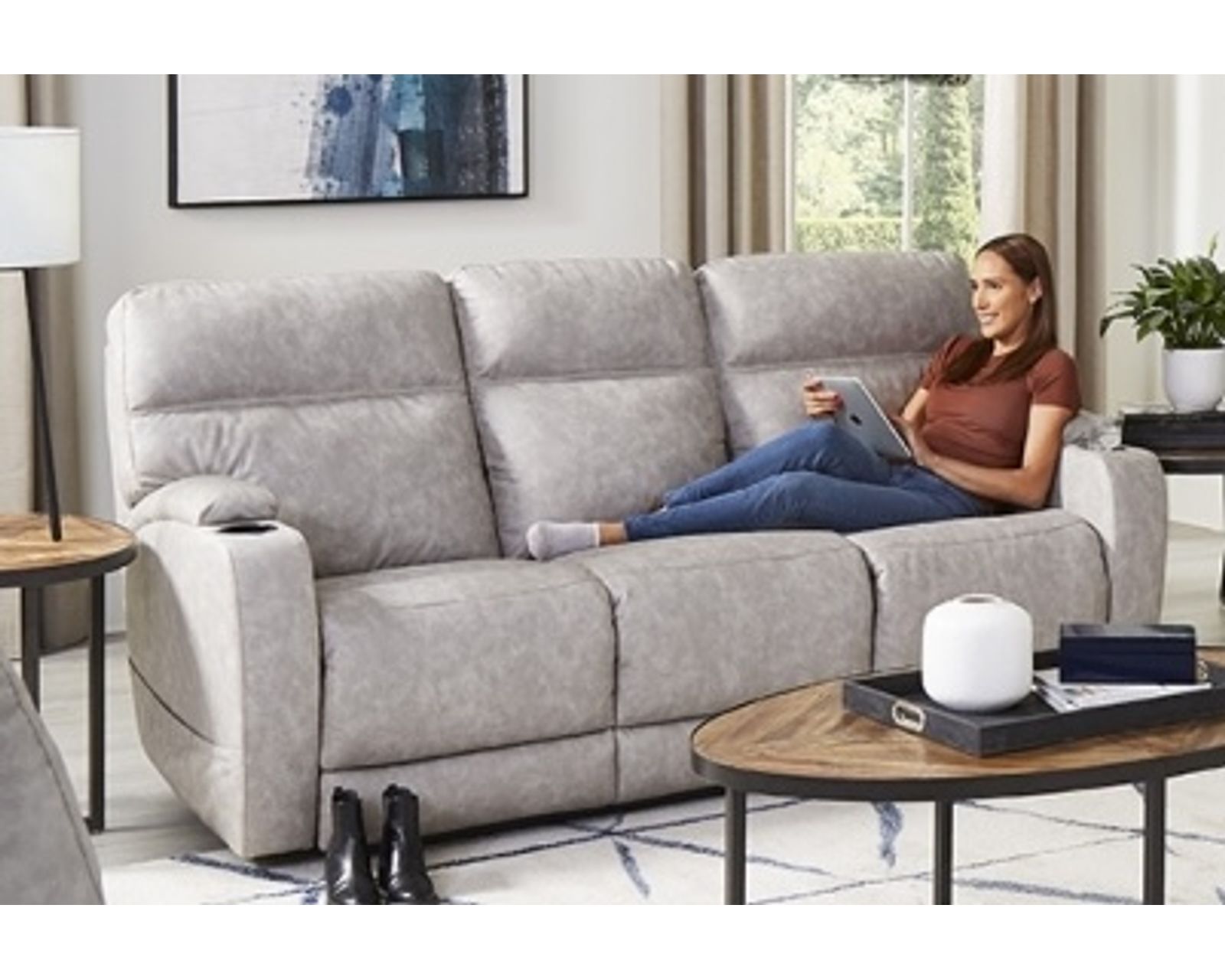 Jett 84" Triple Power Reclining Sofa Tan (In stock) - Jett 84" Triple Reclining Sofa