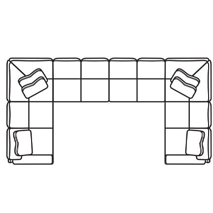 Layout F: Four Piece Sectional 98" x 186" x 98"