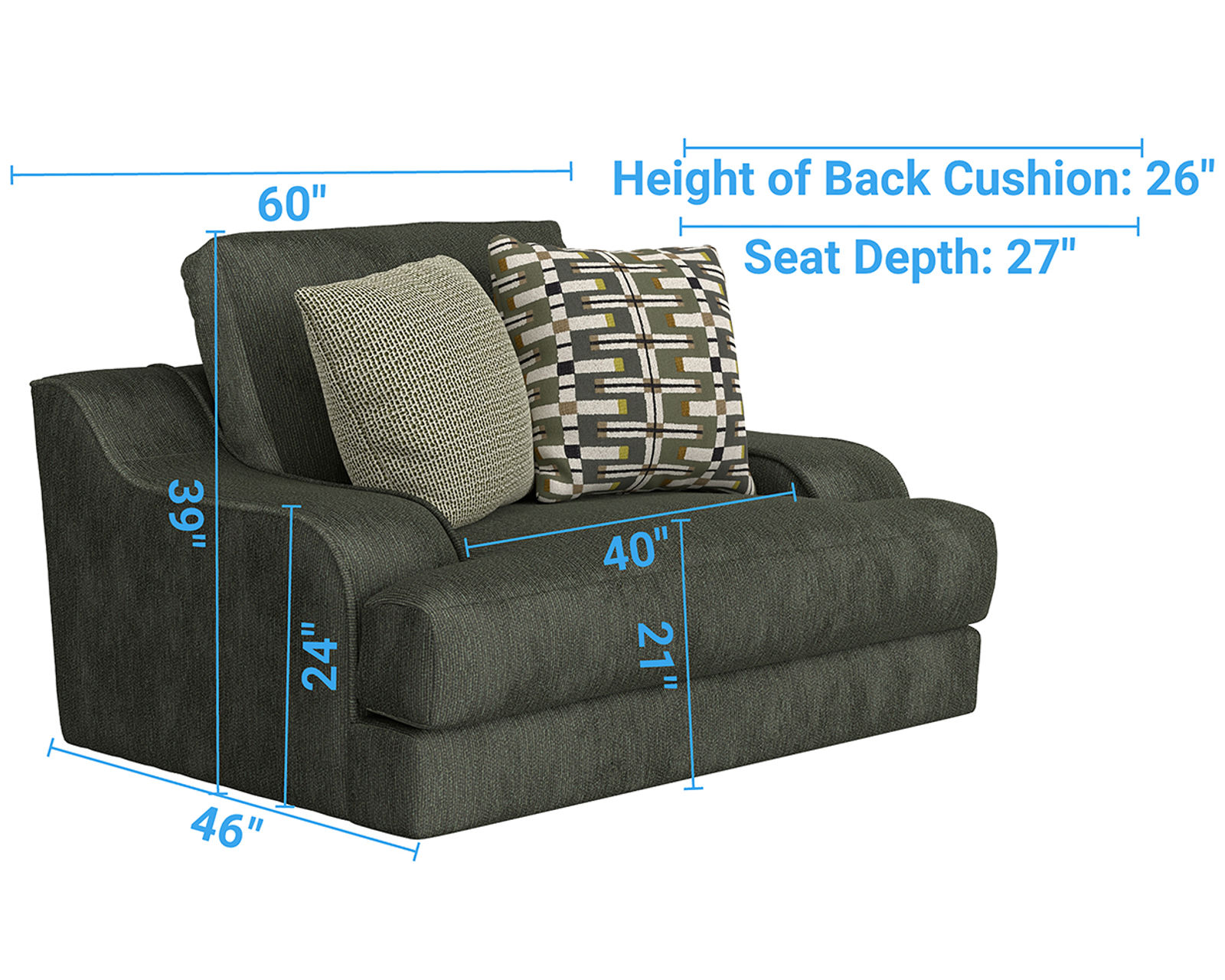 Olympus 98" Oversized Sofa (includes pillows) 2 colors - Designed for Today's Home. Built on 90 Years of Experience.