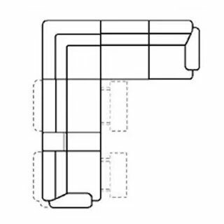 Layout D: Six Piece Reclining Sectional (3 Recliners) 110" x 97"