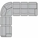 Layout F: Seven Piece Wide Sectional 118" x 151" (3 recliners)