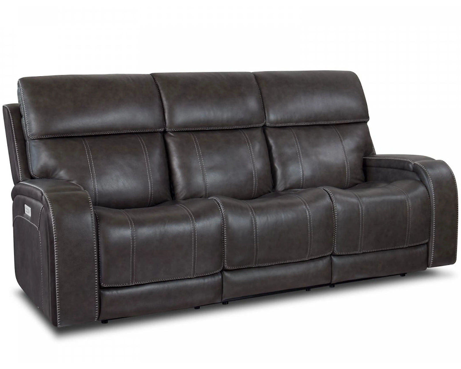 Glenwood 88" Leather Sofa w/Power Recline, Power Head Rests & Power Lumbar (Lay Flat) Ocean (In stock) - Also available in leather color Steel
