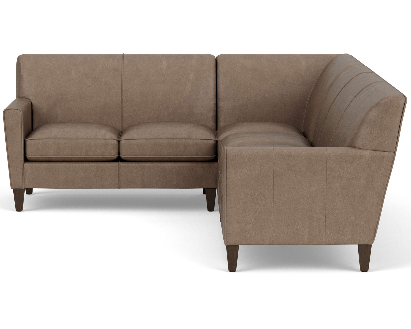 Digby Leather Stationary Sectional (Leather choices) - Sectional Layout H:  Lifetime Warranty on internal structures