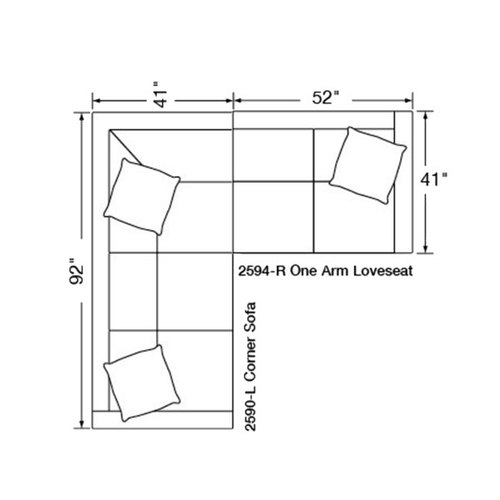 Two Piece Sectional (92" x 93")