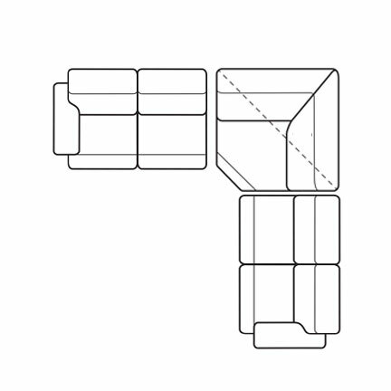 Layout E: Three Piece Sectional 116" x 116"