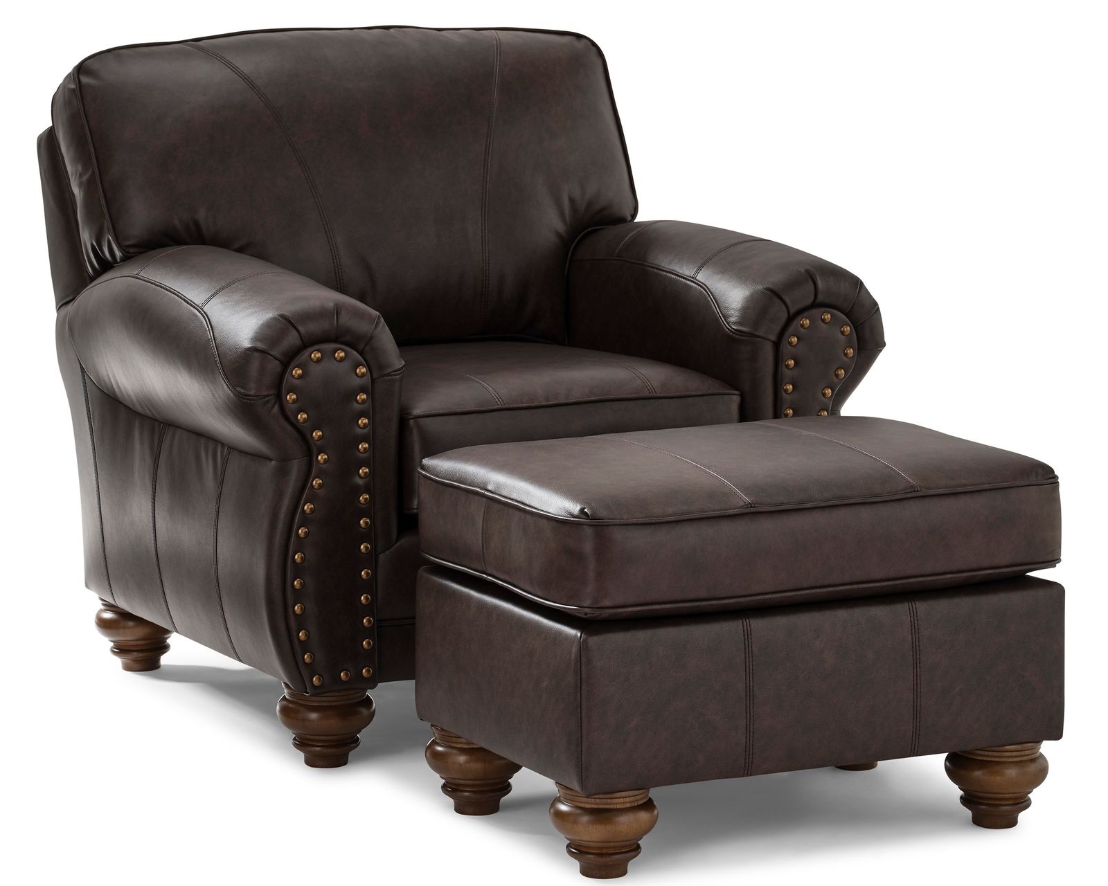 🎣 Noble 83" Leather Sofa - Noble Leather Chair and Ottoman