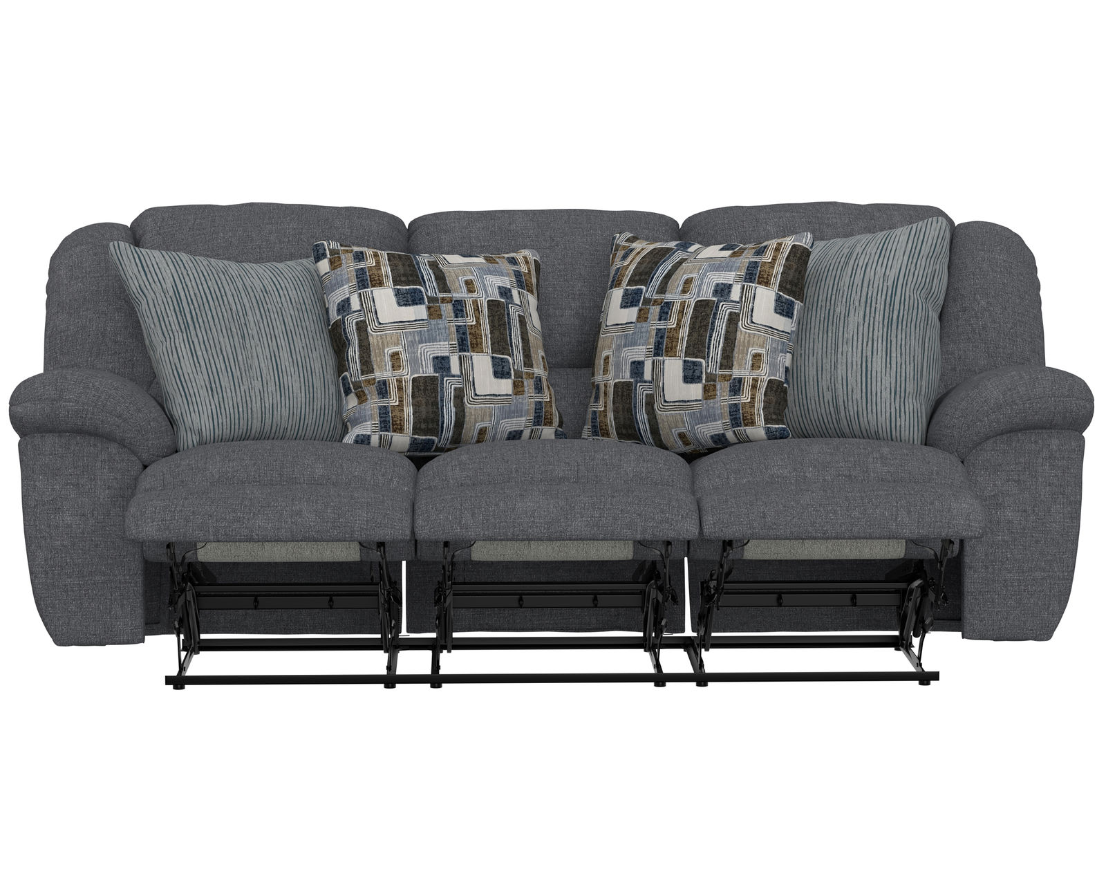 Trifecta 165 Triple Reclining Sofa with Drop Down Table (+2 colors) 90" - Includes all decorative pillows 