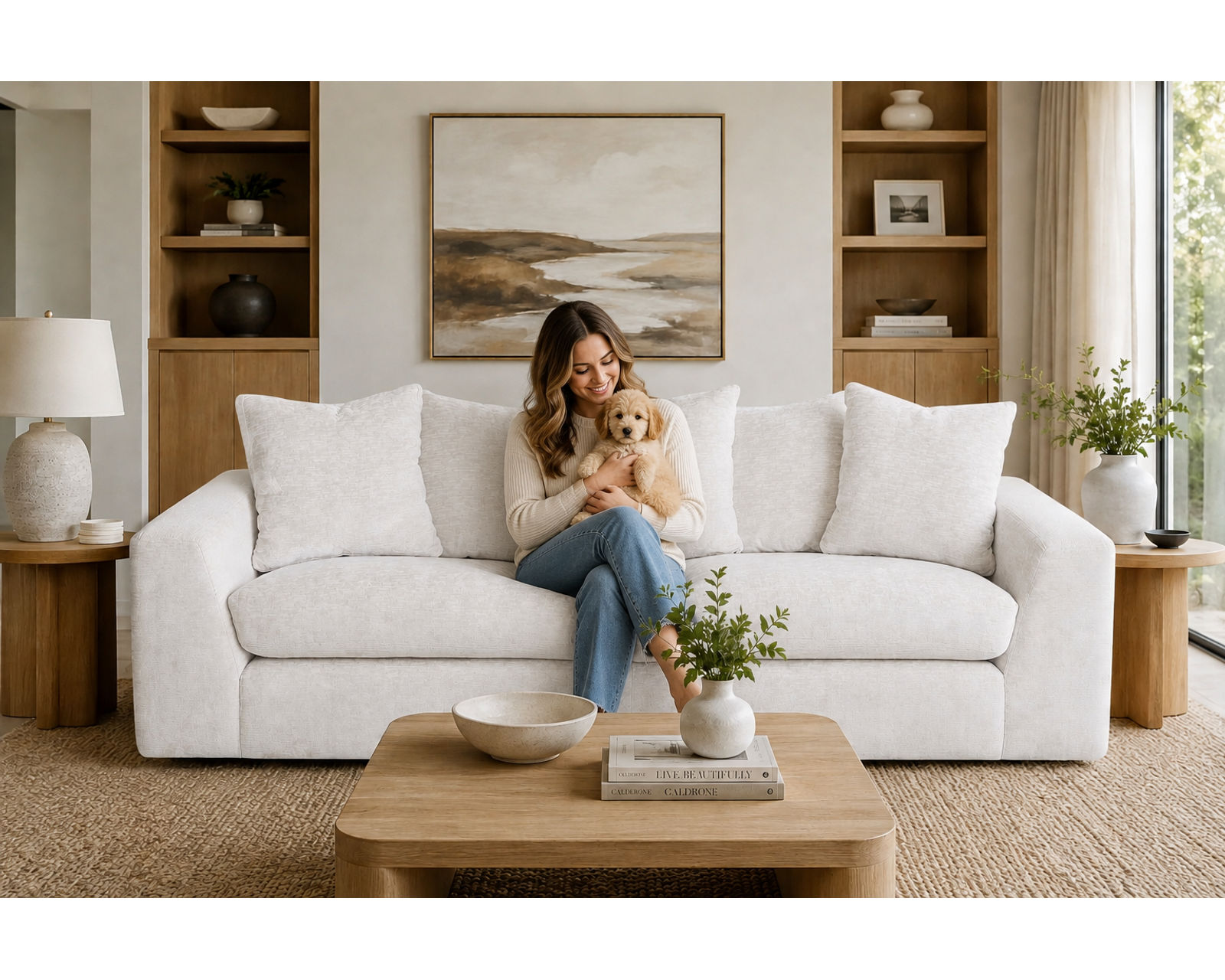 Haswell 99" Pillow Back Sofa (Sink-In Comfort. Modern Style. Made to Relaxation) - Designer Style Without the Designer Price.