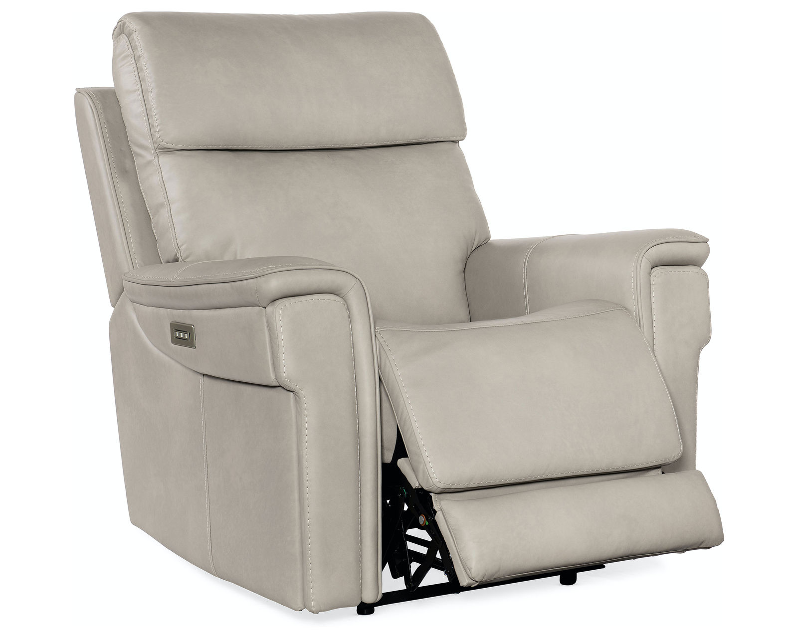 Lyra Leather Zero Gravity Power Sofa w/Power Headrest 89" (Ash) In stock - Lyra Zero Gravity Power Recliner w/Power Headrest