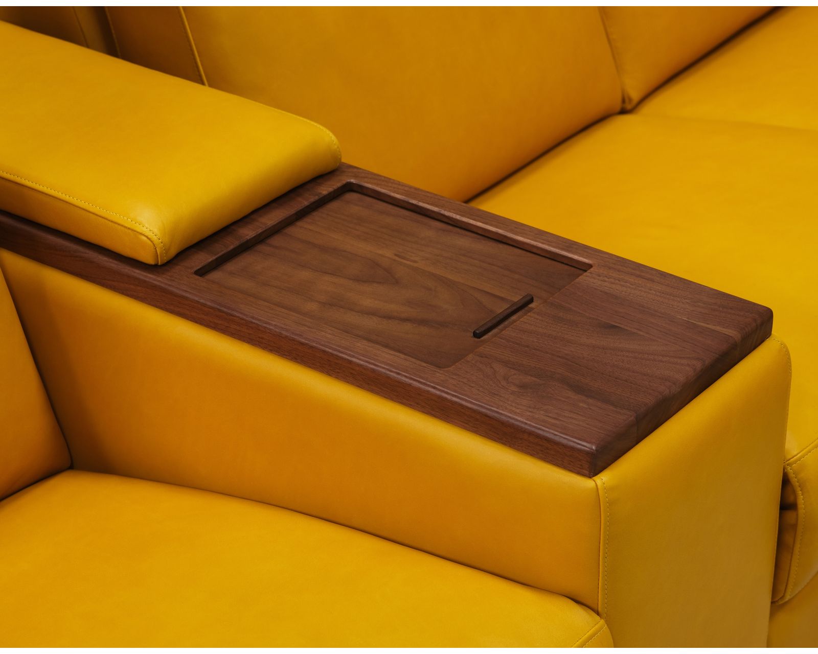 Essex 40112 Triple Power Reclining Sectional (+100 leathers) - Console is available in two wood finishes