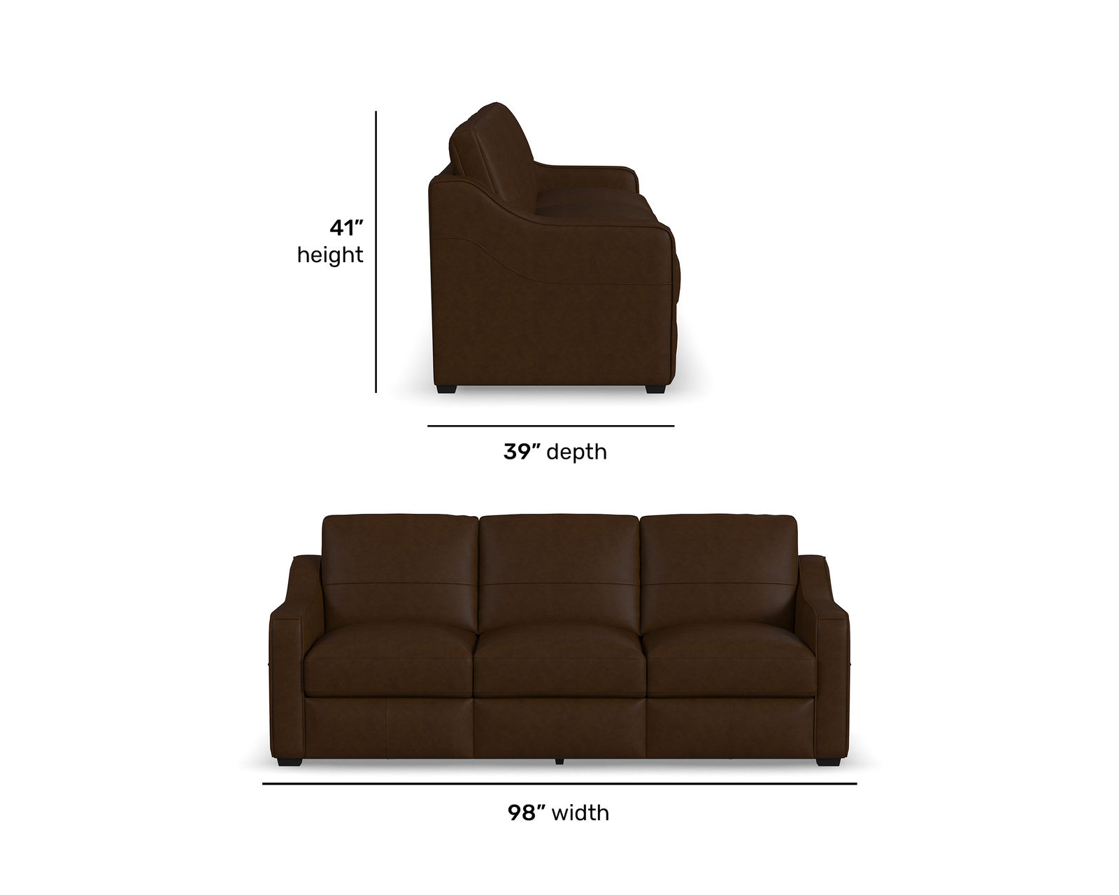 Hudson 98" Leather Sofa (2 leather colors) - The Comfort You Love Today. The Durability You’ll Appreciate Tomorrow.