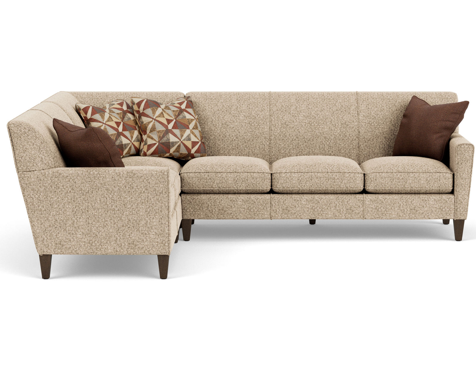 Digby 5966 Sectional (100+ fabrics) - Sectional Layout H:   Features the Flexsteel Blue Steel Seat Spring never needs replacing