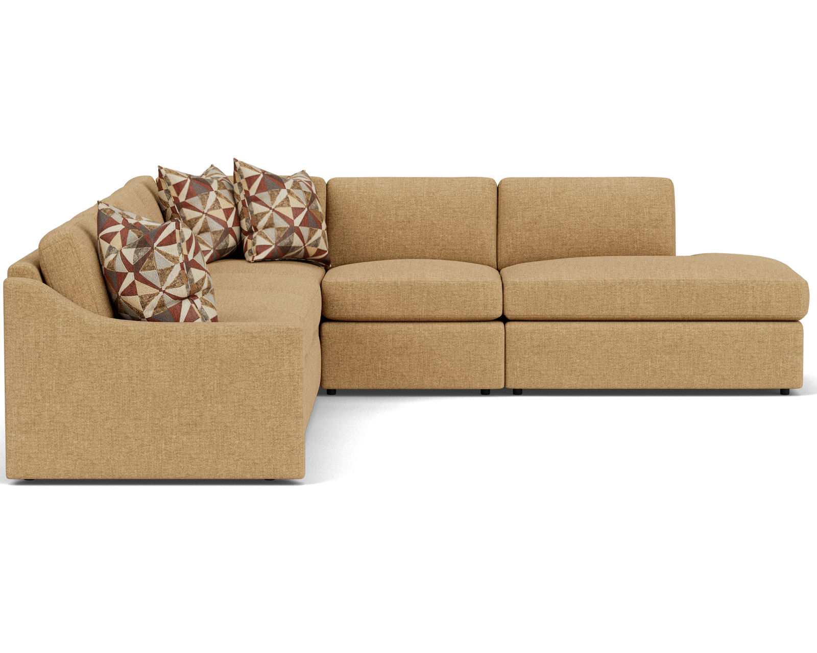 Sky 5510 Sectional (hypoallergenic down-like cushion) +100 fabric - Layout H: Five Piece Sectional 134" x 120"