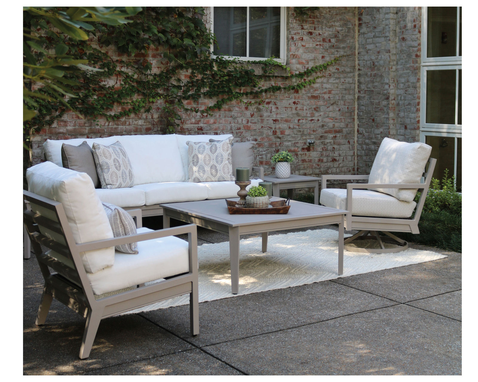Santa Rosa Outdoor Sofa (110 fabrics - 8 metal finishes) - Santa Rosa Sofa with Santa Rosa Tables