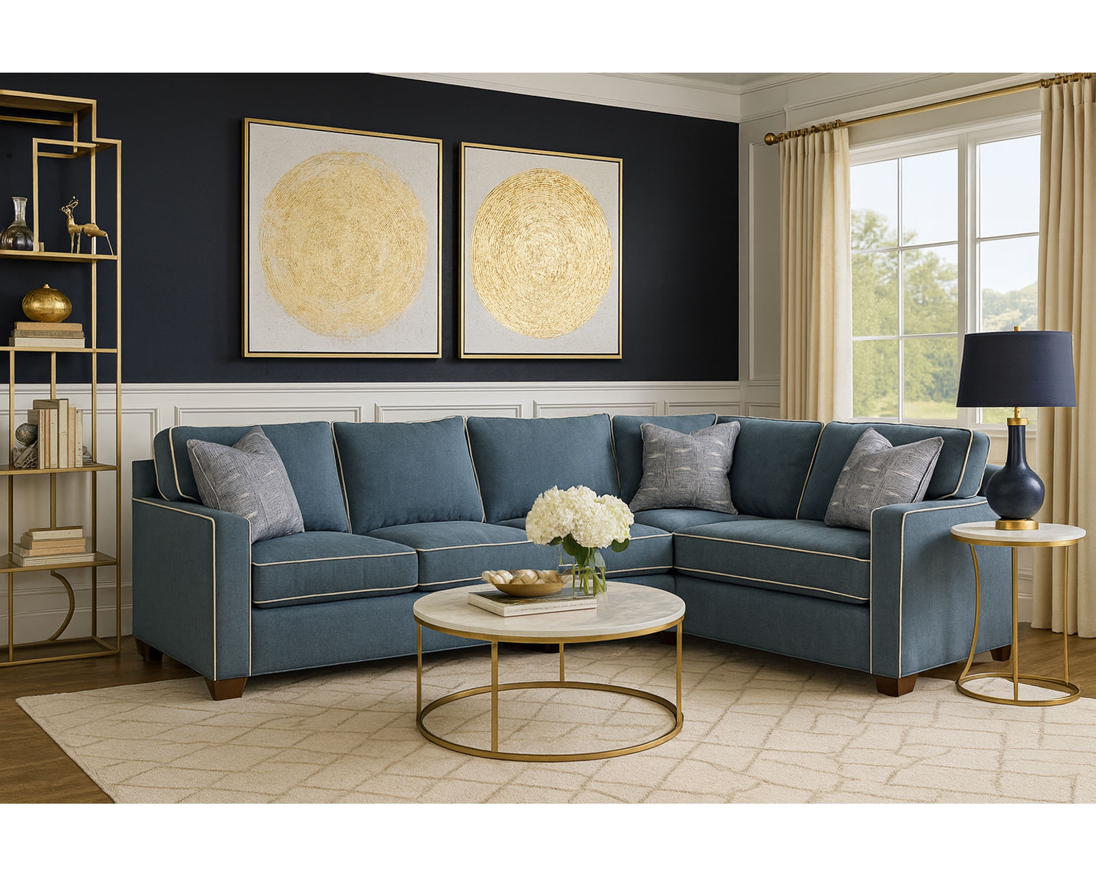 Gramercy Park Sectional (+69 fabrics) - Layout O: Two Piece Sectional 115" x 92"	