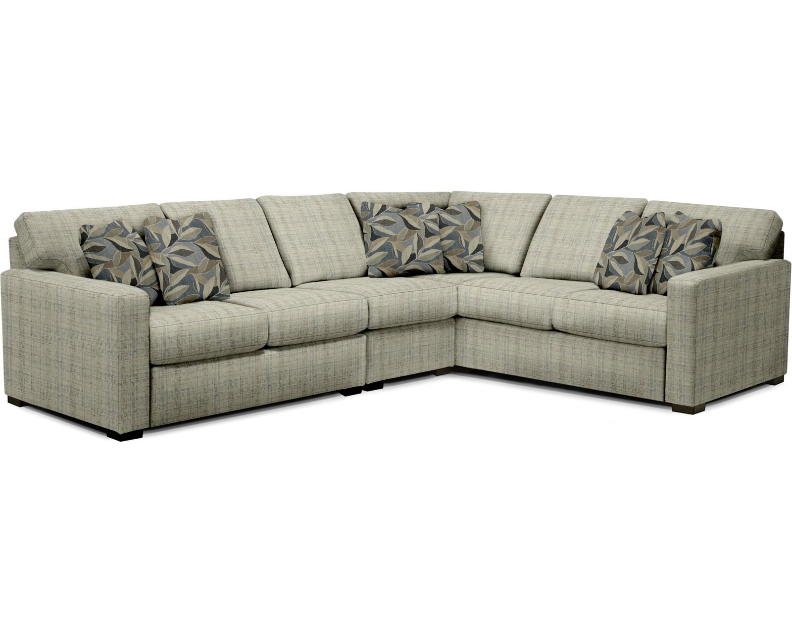 Baylor Stationary Sectional  (+100 Standard and Performance Fabrics) - Layout L: Three Piece Sectional 123" x 95"