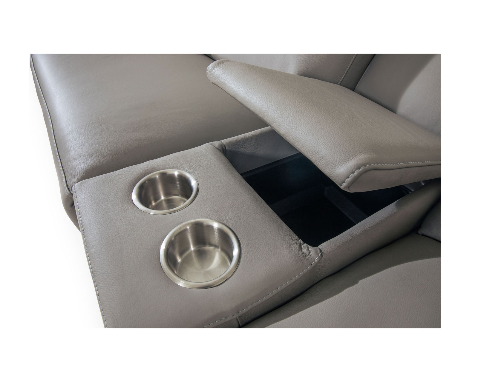 Titan 44004 Power Headrest Power Reclining Sectional (+100 leathers) - Entertainment console features cupholders, storage and USB Charging