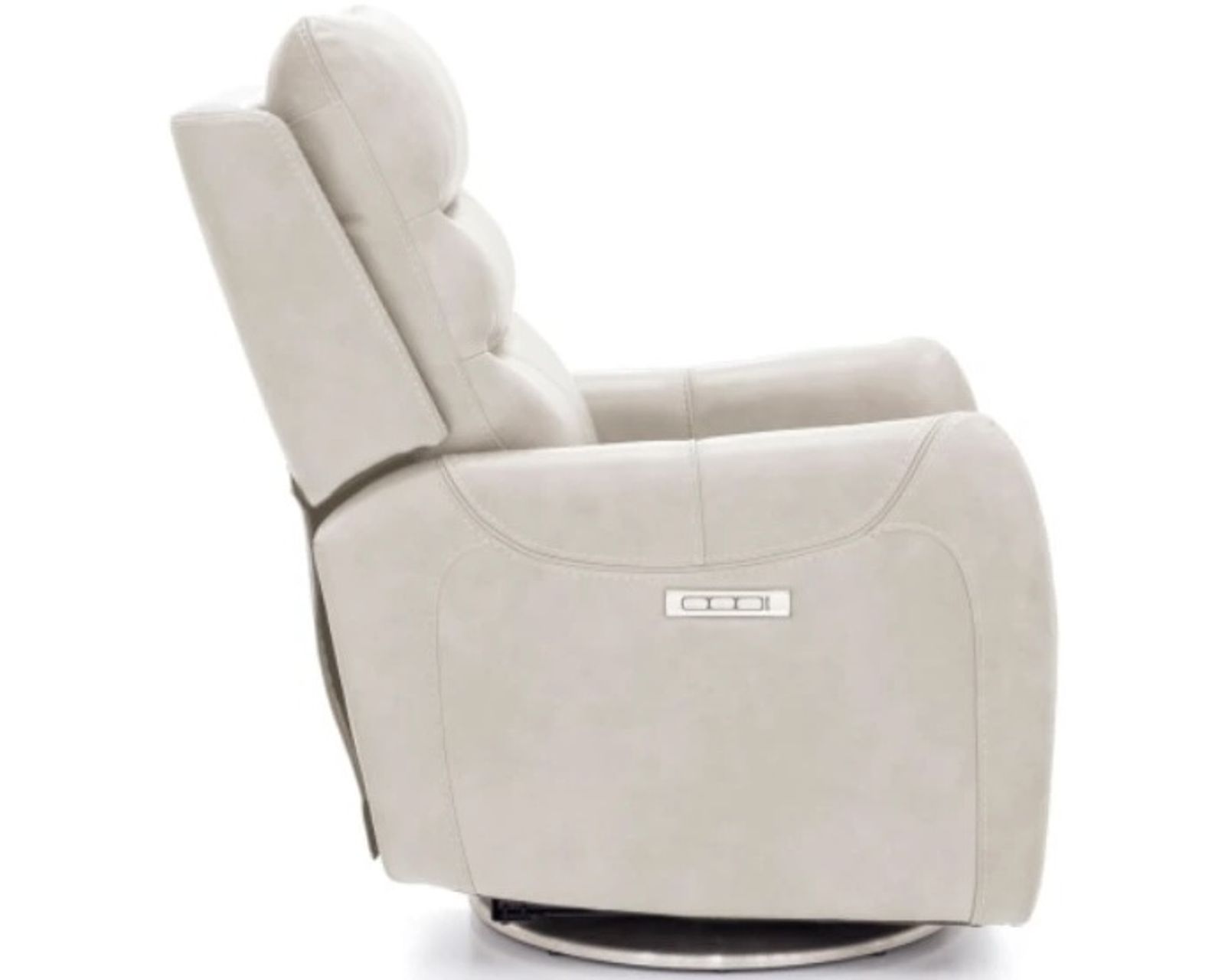 San Marco Swivel Recliner w/Power Recline, Power Head Rest & Power Lumbar (Lay Flat) - Dove (In stock)