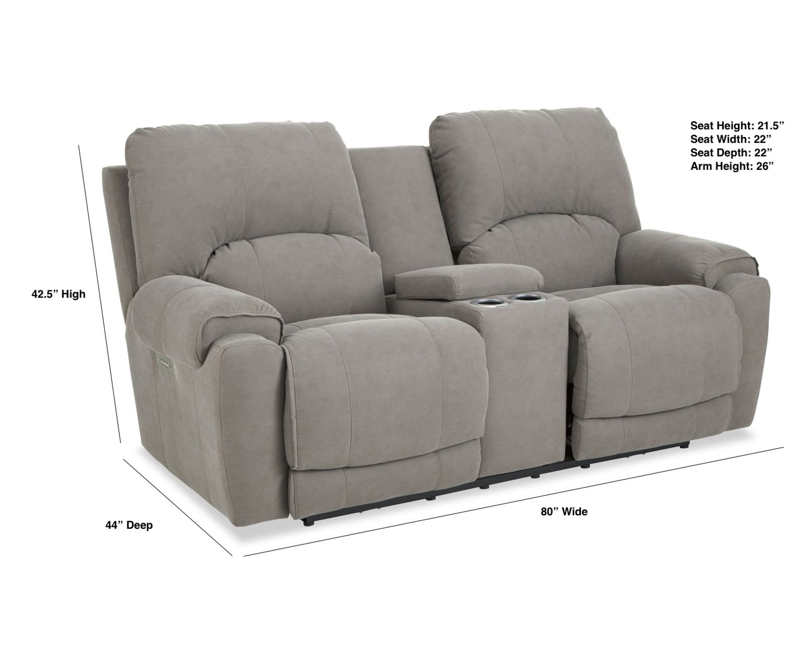 Havana 88" Triple Power Reclining Sofa with Center Drop Down Table (In stock) - Havana 80" Zero Gravity Triple Power Reclining Console Loveseat