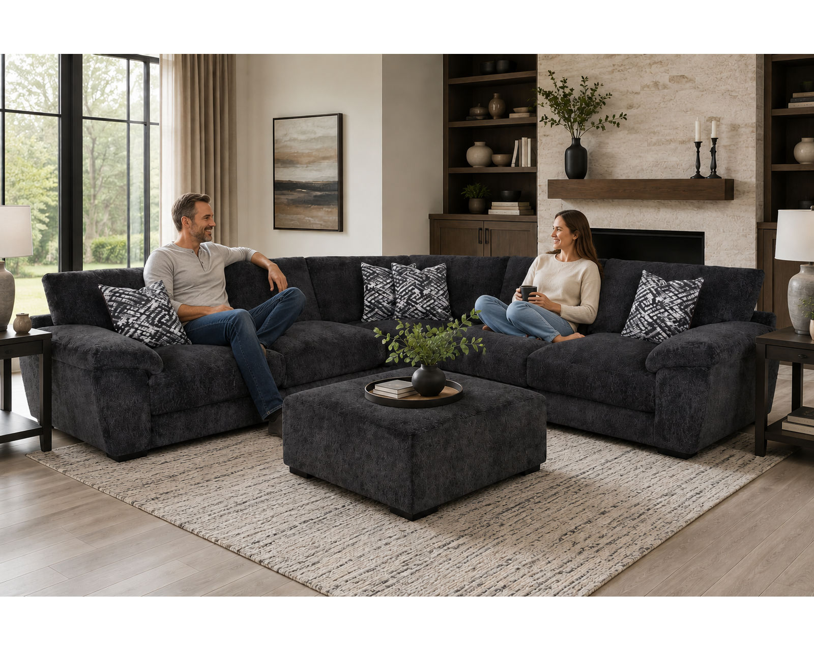 Portland 840 Three Piece Sectional (Oversized Comfort. Rich Texture. Made for Relaxing) - Luxury Made Livable. Design Made Easy.