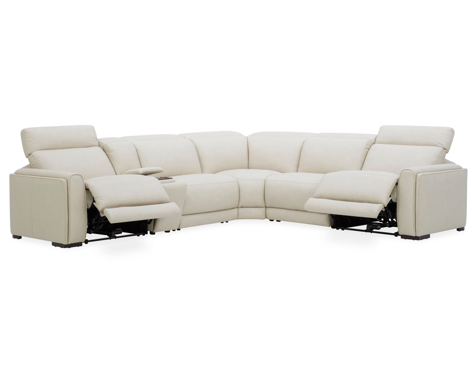 Sola 1646 Triple Power Reclining Sectional with Heat & Massage - Wide Seats (2 colors) in stock - Armless Chairs and Console Can be Used on the Left or Right Side