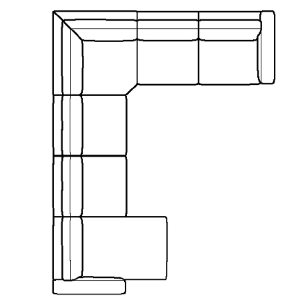 Layout H: Four Piece Sectional 63" x 157" x 123"
