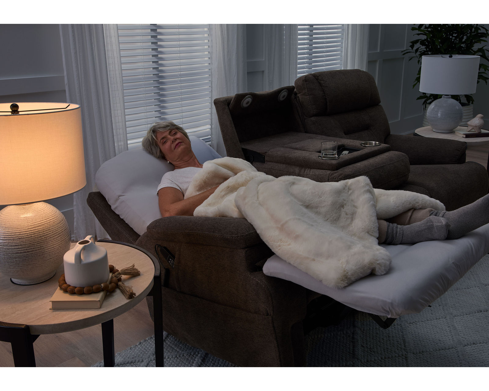 Zofa 1080 Power Sleep Sofa with Zero Gravity, Power Headrests, Lumbar Heat and Massage (3 colors) in stock