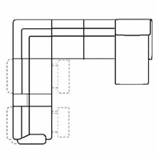 Layout H: Seven Piece Reclining Sectional (2 Recliners) 110" x 129" x 67"