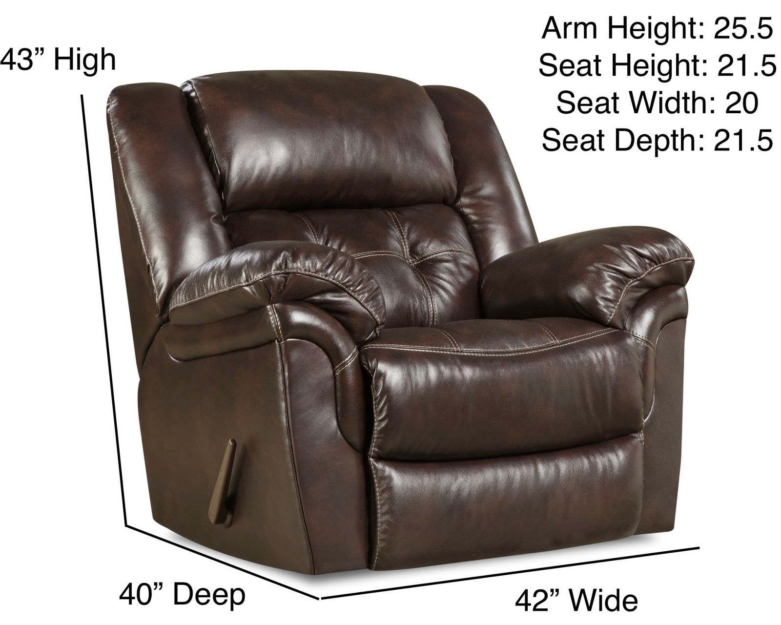 Denver 81" Reclining Console Loveseat Chocolate (In stock) - Denver Rocker Recliner