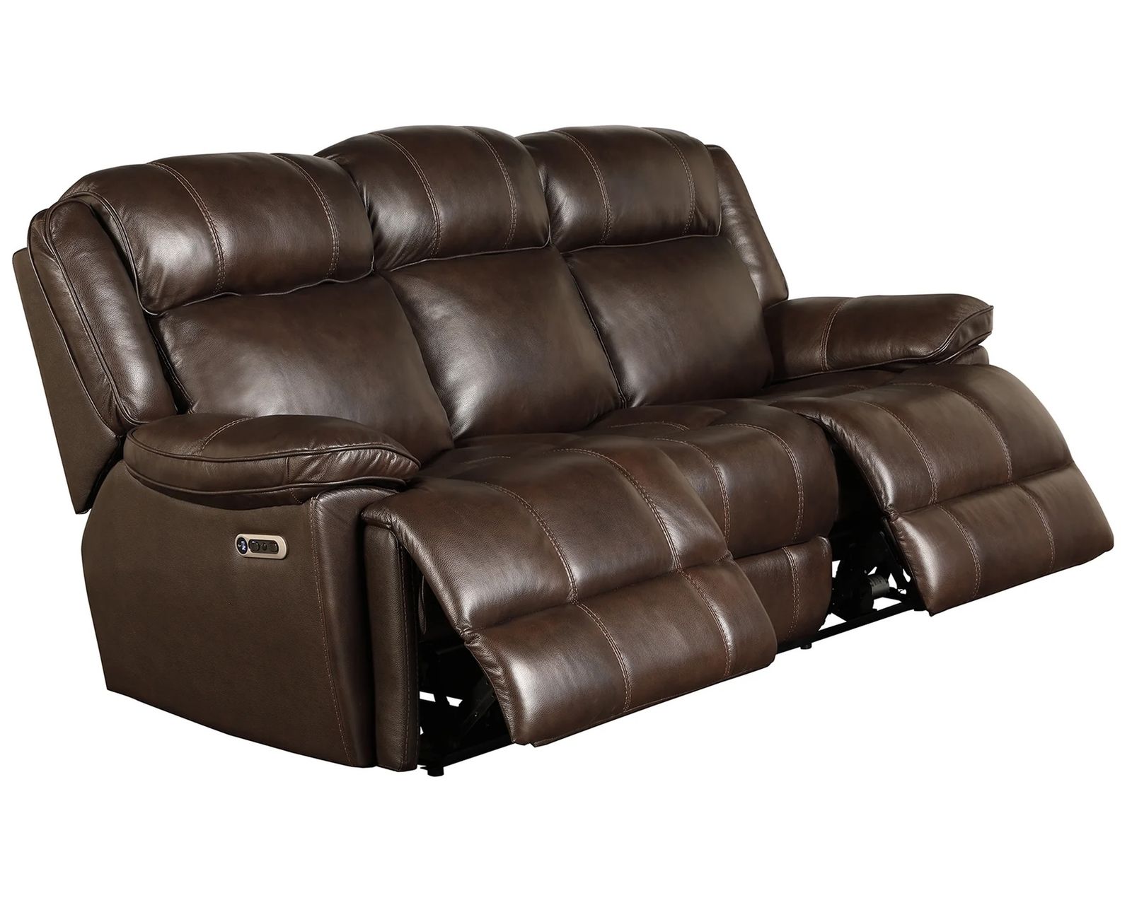 Eclipse Leather 86" Power Headrest Power Reclining Sofa Brown (In stock - Fast shipping) - Eclipse Power Headrest Power Reclining Sofa