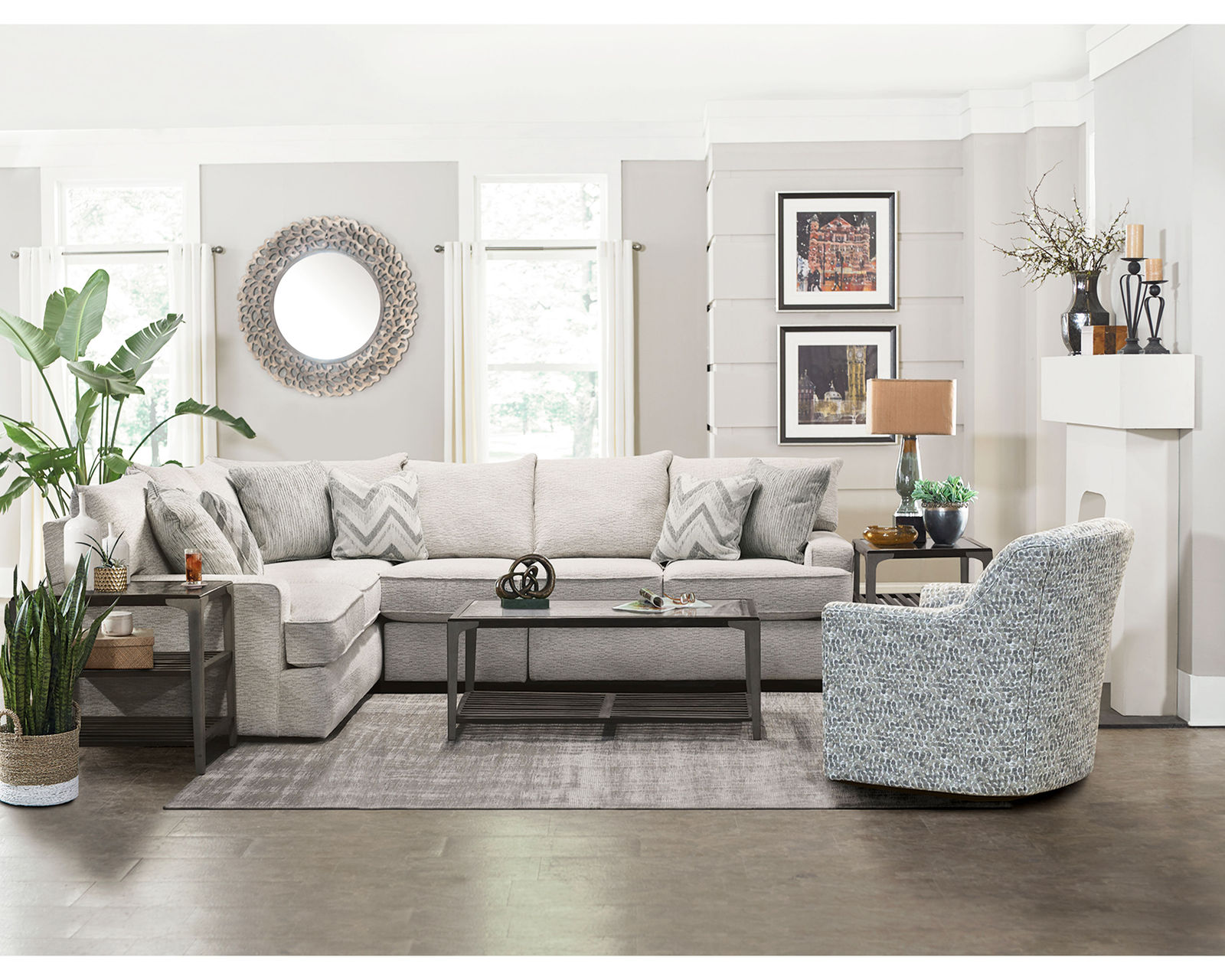 Anderson Stationary Sectional  (+101 Standard and Performance Fabrics) - Sectional Layout D