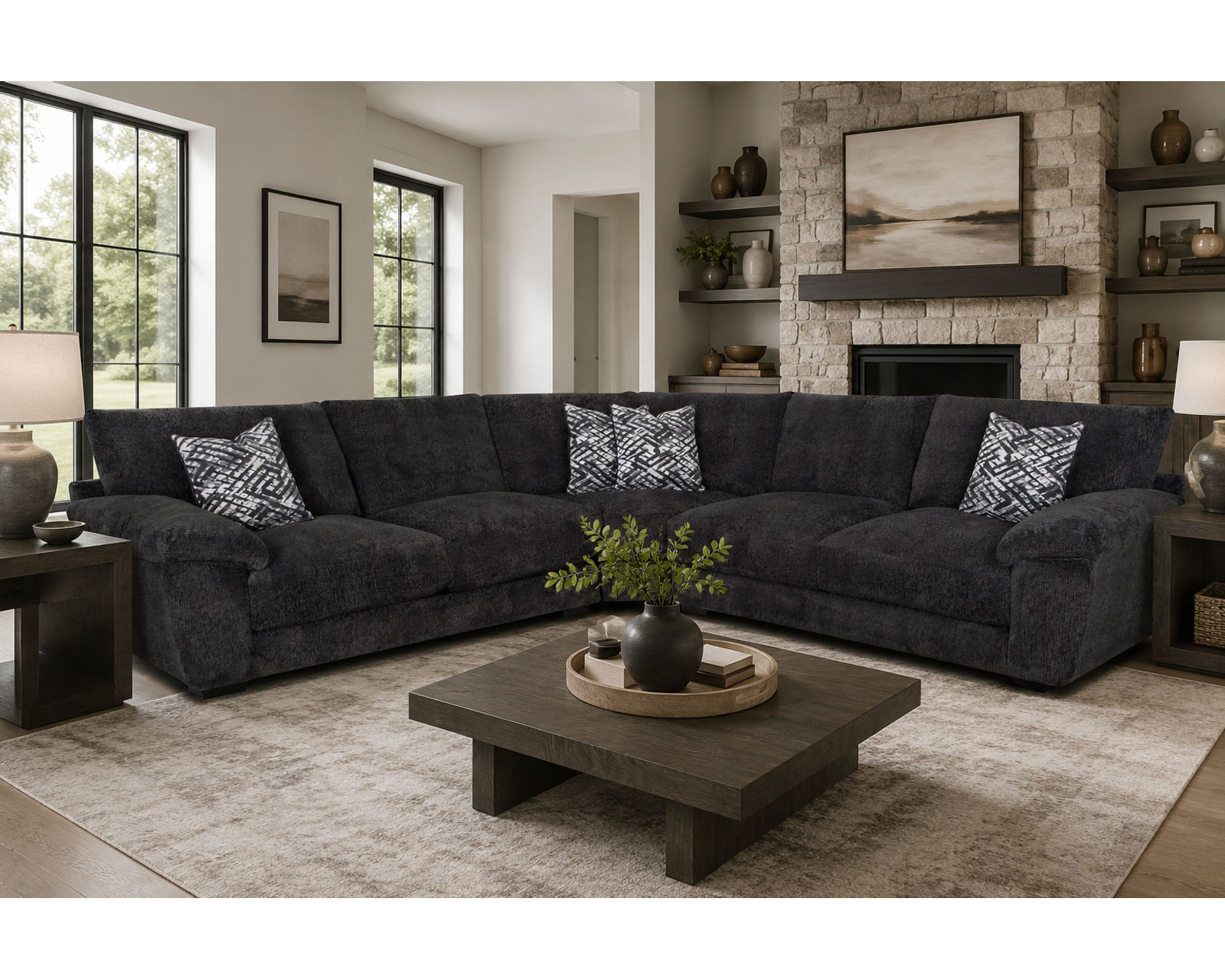 Portland 840 Three Piece Sectional (Oversized Comfort. Rich Texture. Made for Relaxing) - Franklin Brings the Room Together. Beautifully. Affordably.