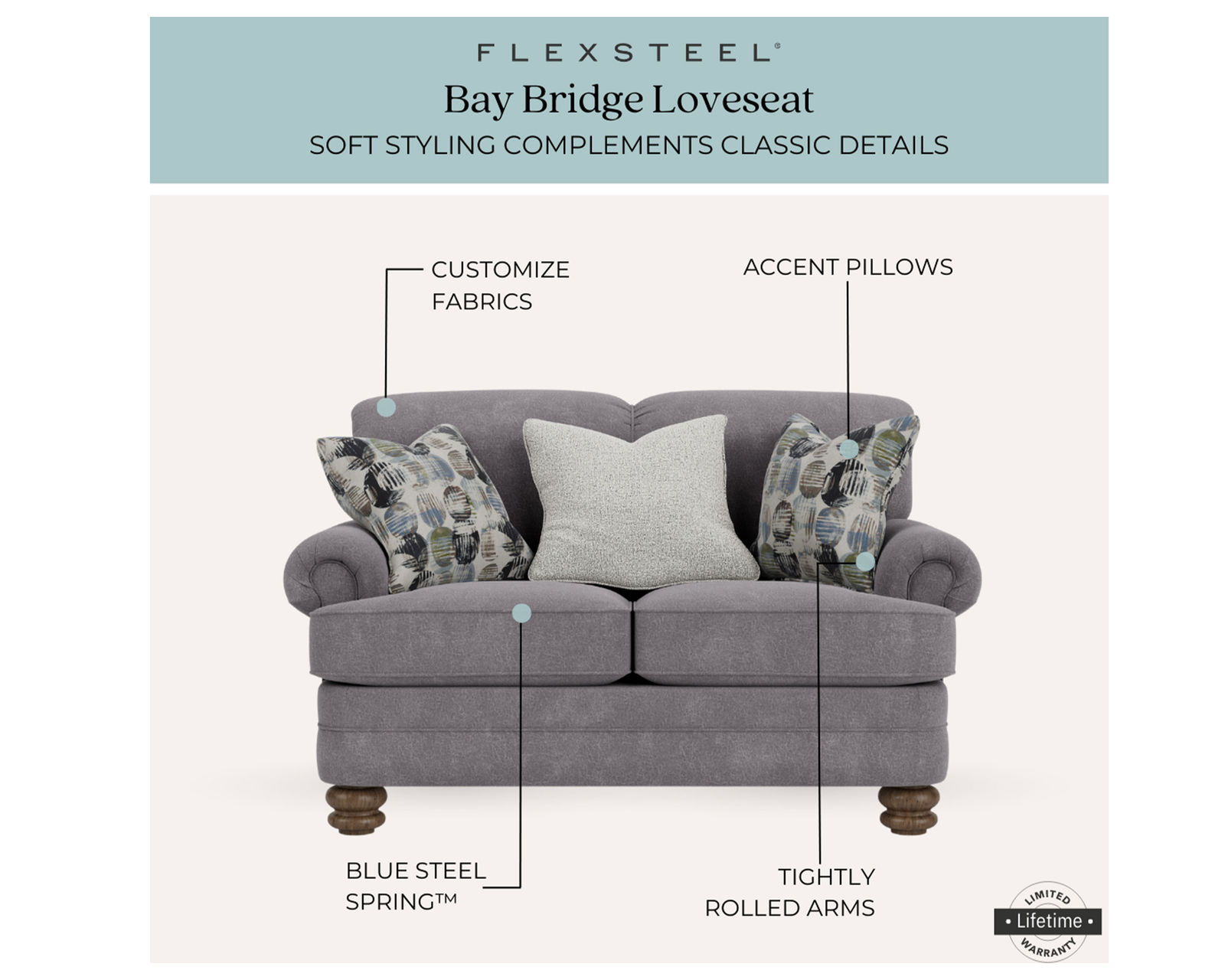 Bay Bridge 7790 Sofa (+100 fabrics) 85"