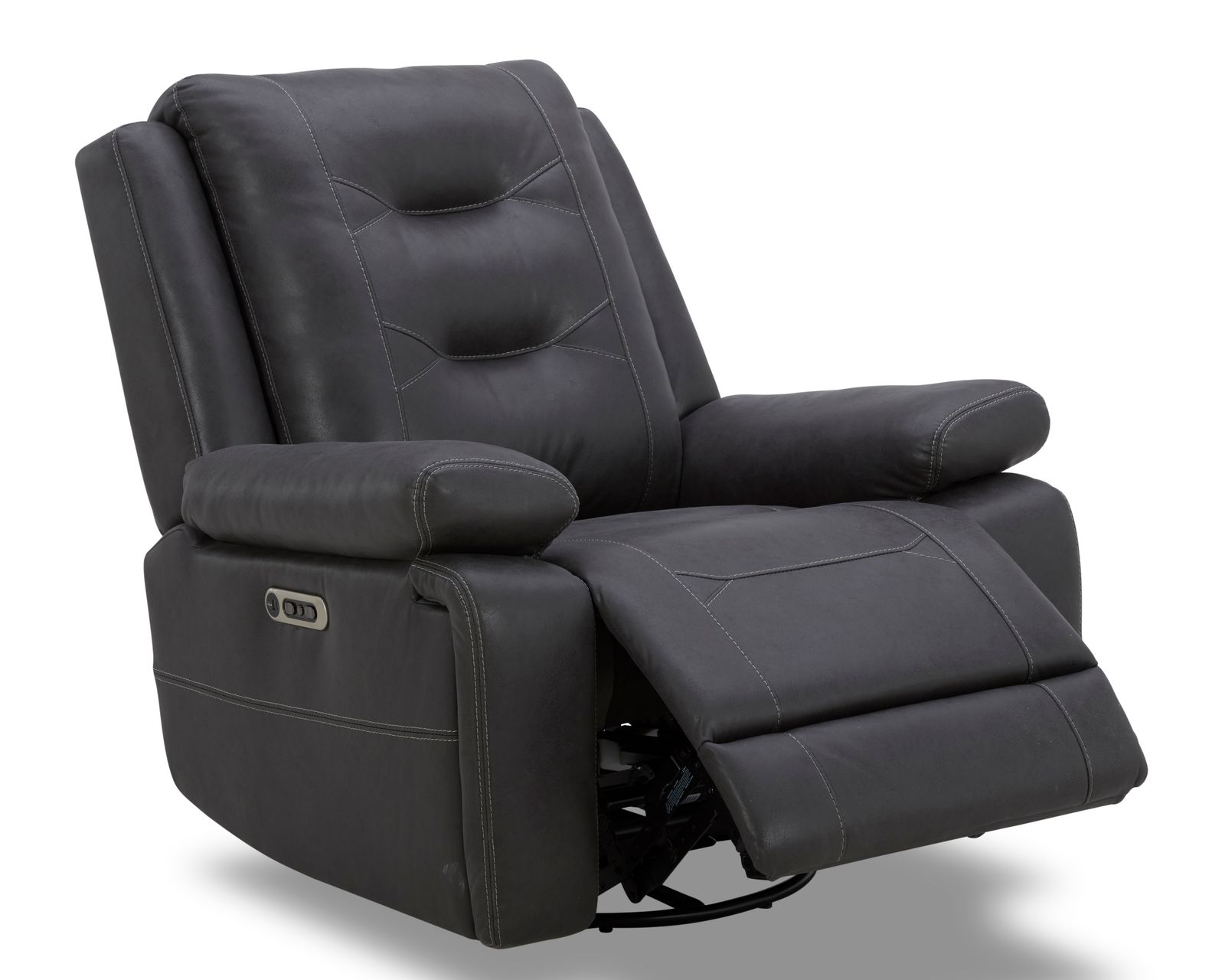 Caldwell 89" Power Reclining Sofa Charcoal (In stock - Fast Shipping) - Caldwell Power Swivel Glider Recliner