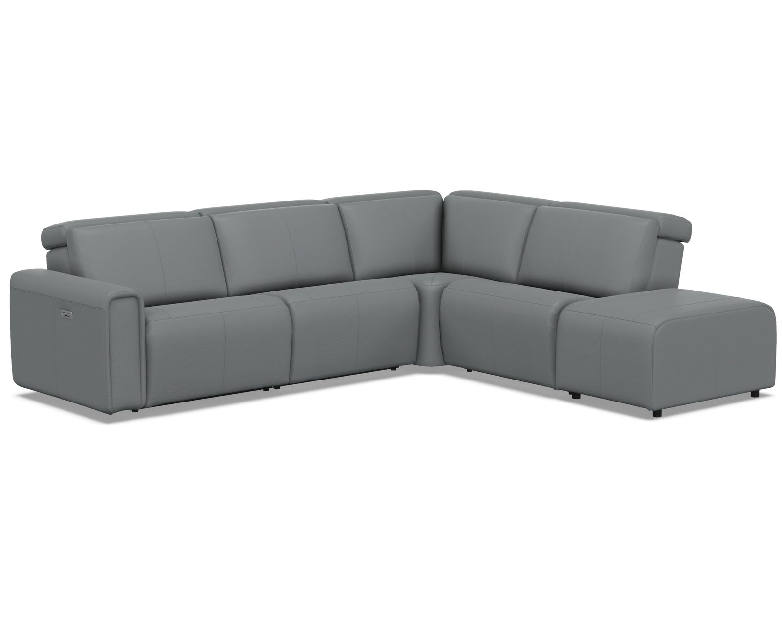 Nya 3099 Power Headrest Power Reclining Sectional (standard and wide seat widths) +140 leathers - Layout N: Five Piece Wide Bumper Sectional 120" x 100" (2 recliners)