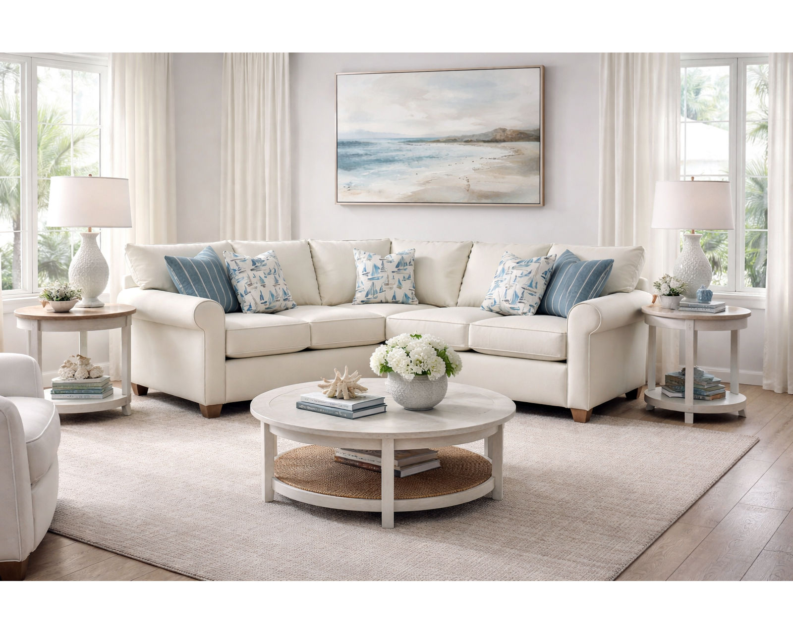 Atlanta 7364 Sectional (+100 High Performance Fabrics) - Layout C: Three Piece Sectional 95" x 95"