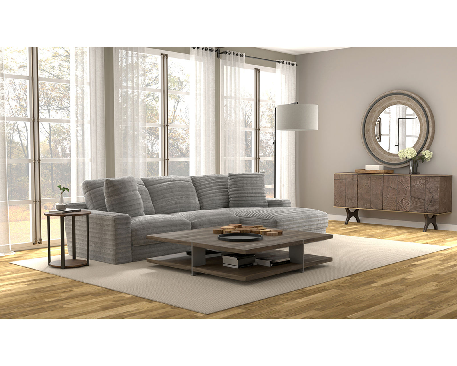 Comfrey 123" Sofa Chaise Sectional (3 colors) includes pillows - Comfort You Can Feel. Quality You Can Trust.