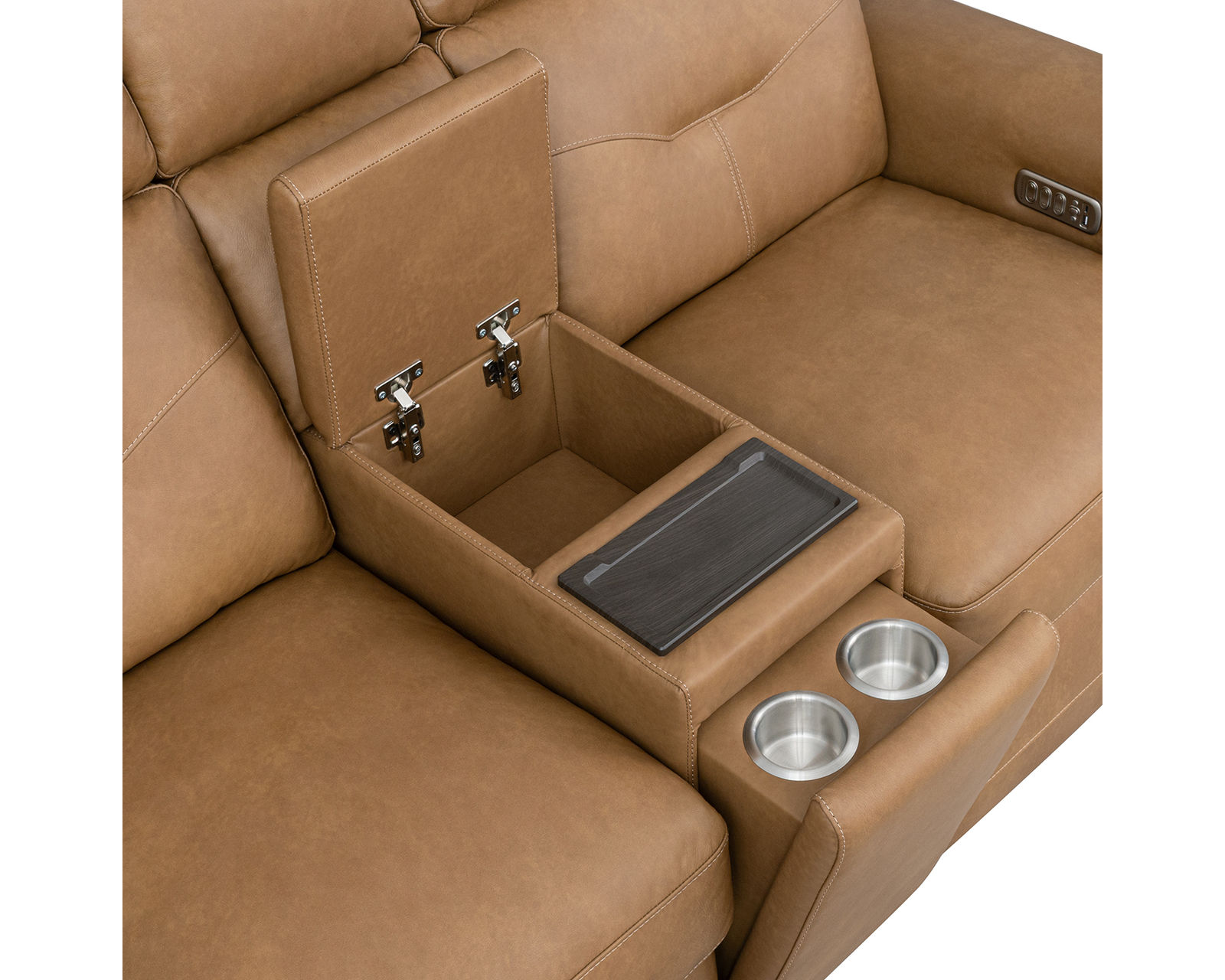 Felix 1536 Leather Zero Gravity Triple Power Reclining Console Loveseat with Heat and Massage (2 colors) in stock - Wireless Charging, USB A and C, Storage and Metal Cupholders