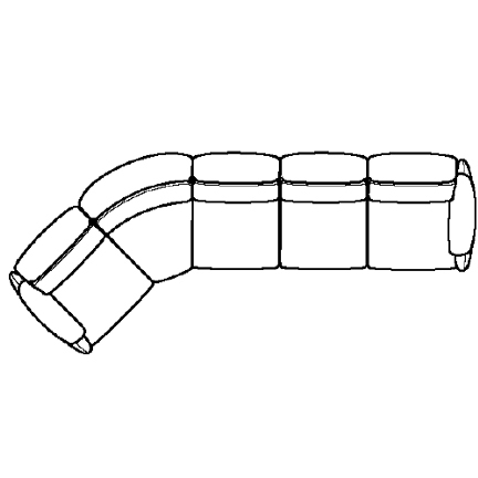 Layout E: Five Piece Sectional 70" x 161" (2 recliners)