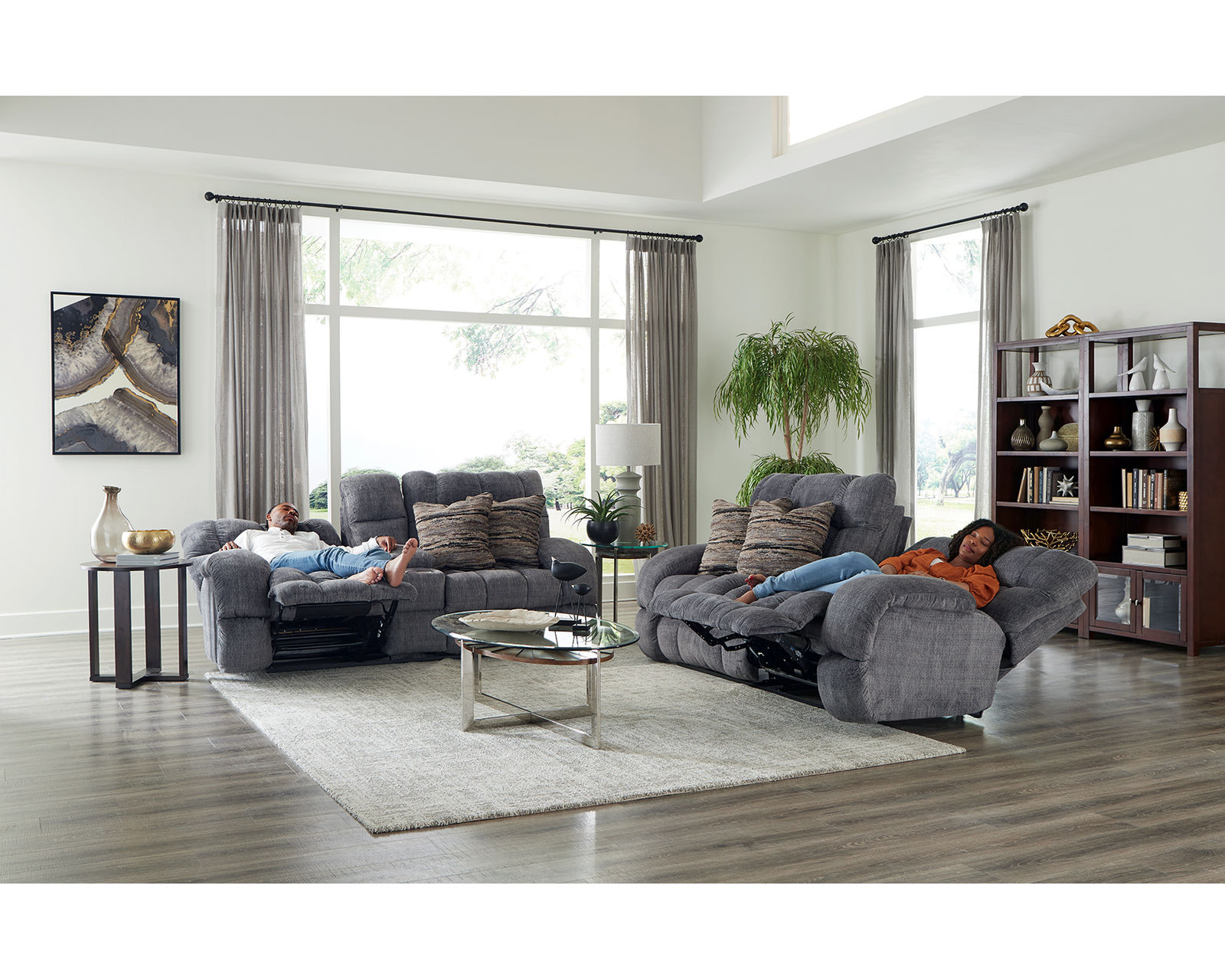Ashland 93" Power Lay Flat Wide Seat Double Reclining Sofa (2 colors) - Stretch Out in Lay Flat Comfort