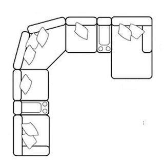 Layout H: Seven Piece Sectional. 133" 130" x 64"